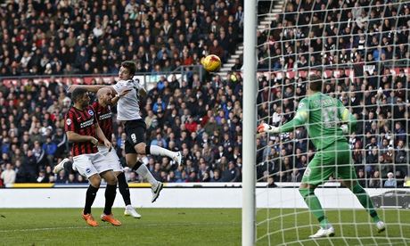 Derby County's Chris Martin scores the third goalagainst Brighton in the Championship at Pride Park