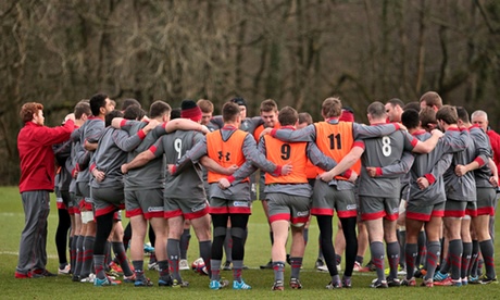 Wales rugby training