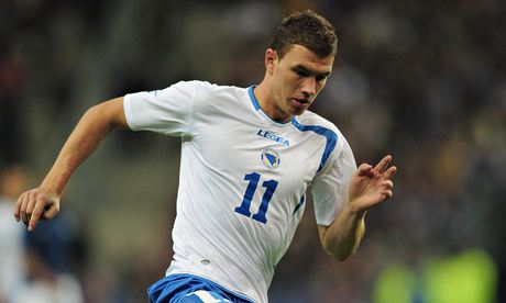 Manchester City's Edin Dzeko is one of 24 players named in Bosnia and Herzegovina's initial World Cu