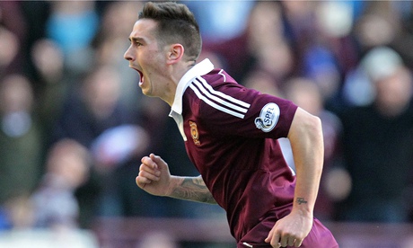 Jamie Walker scored the second goal as Hearts won 5-1 at Dumbarton in the Scottish Championship