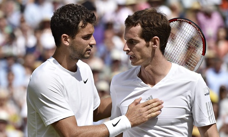 Andy Murray, right, lost to his next Australian Open opponent, Grigor Dimitrov, at Wimbledon in 2014