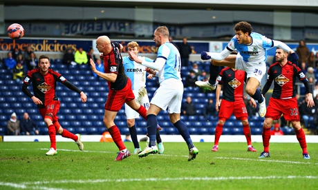 Rudy Gestede, right, scores Blackburn's second goal against Swansea in the FA Cup Fourth Round