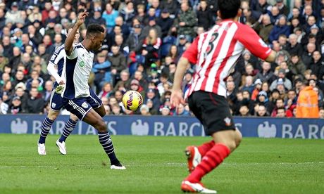 Saido Berahino puts West Brom 1-0 up against Southampton in the Premier League at The Hawthorns