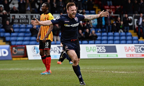 Ross County Craig Curran celebrates his goal against Partick in the Scottish Premiership