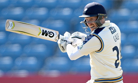 Yorkshire's Andrew Gale reached 144 not out against Nottinghamshire, with more possibly to come