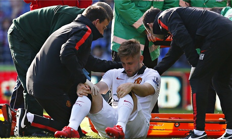 Luke Shaw playing for Manchester United 