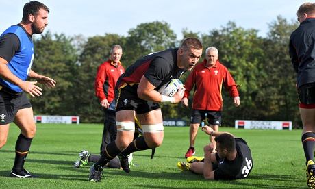 Dan Lydiate, centre, is in line to win his 50th cap in Wales' World Cup game against Fiji