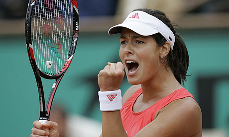 Ana Ivanovic celebrates her debut grand slam win