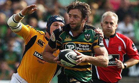 Neil Best attempts to escape the attentions of James Haskell