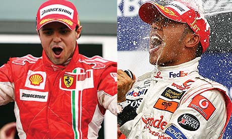 Felipe Mass and Lewis Hamilton