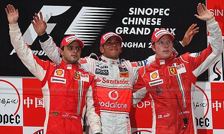 Chinese grand prix - Hamilton, Massa, Raikkonen