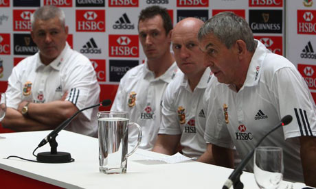 Lions coaches Shaun Edwards, Rob Howley, Warren Gatland and Ian McGeechan