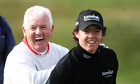 Rory McIlroy at Carnoustie golf course with his father Gerry