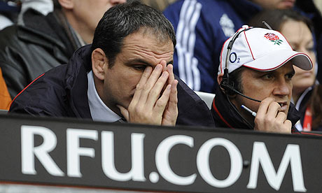 The abiding image of England's win over Argentina was Martin Johnson banging his head in the stands