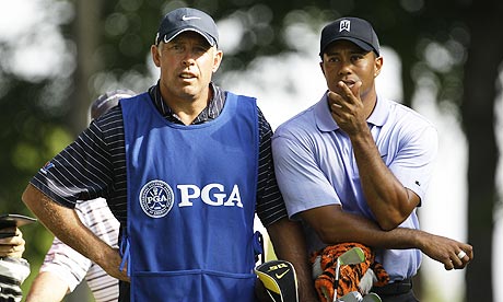 Tiger Woods with his caddie Steve Williams