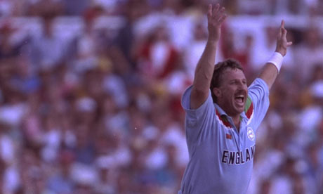 Ian Botham celebrates a wicket against Australia in the Cricket World Cup at the SCG in Sydney