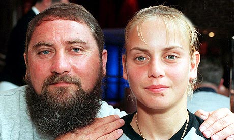Jelena Dokic at the age of 20 with her father Damir