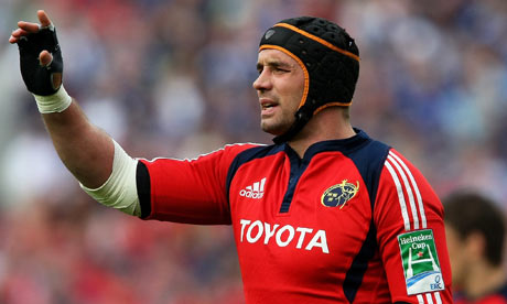 Alan Quinlan of Munster v Leinster in Heineken Cup Semi Final