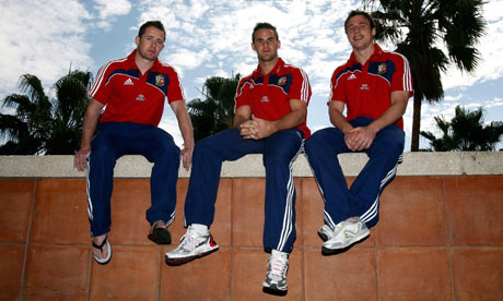 Shane Williams, Lee Byrne and Tommy Bowe on the Lions tour