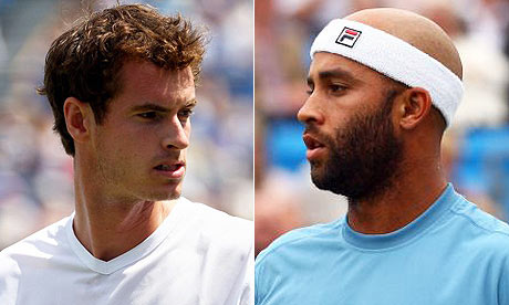 Andy Murray. Andy Murray and James Blake.