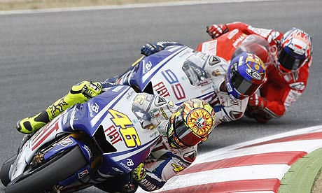 Valentino Rossi 2009 on Valentino Rossi Leads Jorge Lorenzo And Casey Stoner In The Catalunya