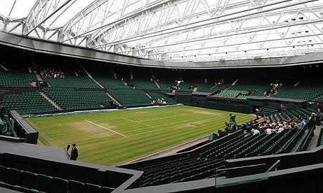 The roof on Centre Court is closed