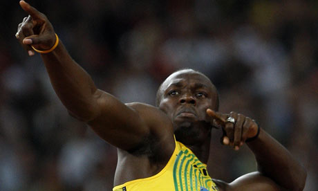 usain bolt running. Usain Bolt has denied he is