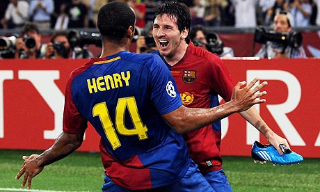 Leo Messi and Thierry Henry