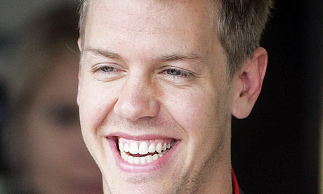 Red Bull's Sebastian Vettel in relaxed mood during yesterday's first 