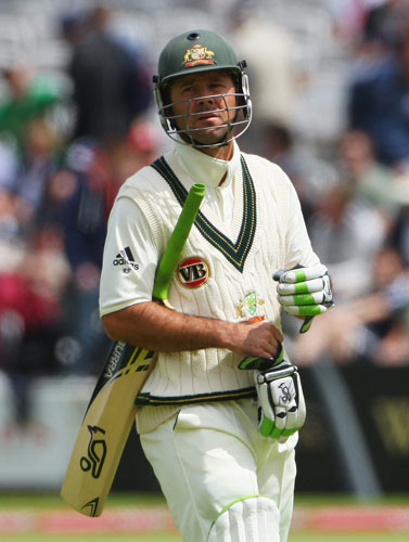 Ashes second Test: Ricky Ponting looks dejected as he walks off