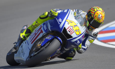 Valentino Rossi on his Yamaha at the Czech MotoGP