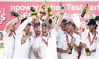 England celebrate winning the Ashes at The Oval