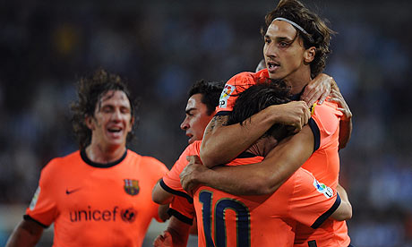 barcelona team. The Barcelona striker Zlatan