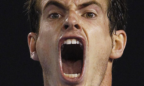 Andy Murray Tennis Racket. Andy Murray celebrates
