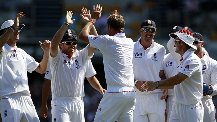 Ashes 2010: England celebrate the wicket of Simon Katich