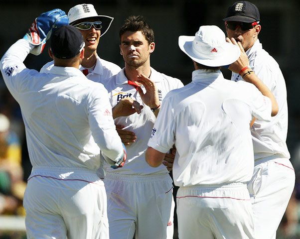 Ashes 2010: Jimmy Anderson celebrates his 200th Test wicket