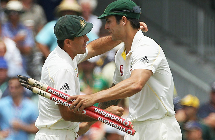 Ashes 2010: Ricky Ponting and Mitchell Johnson