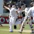 Ashes 2010: Tim Bresnan celebrates the wicket of Michael Hussey