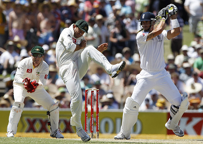 Ashes 2010: Kevin Pietersen hits a drive