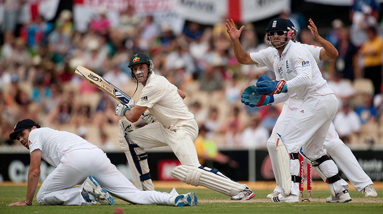Ashes 2010: Mike Hussey edges the ball past slip