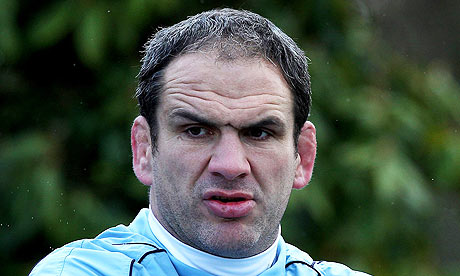 Martin Johnson at an England rugby union training session in February 2010