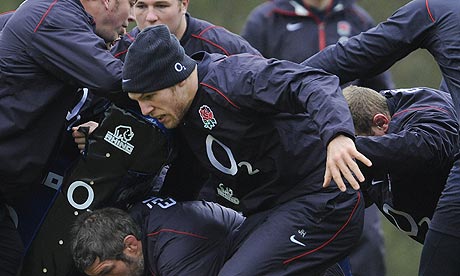 James Haskell training with the England squad 