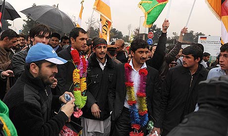 Members of the Afghanistan cricket team