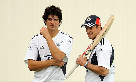 alastair cook 2010. Alastair Cook, left, chats