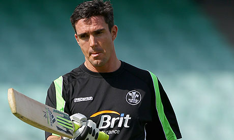 Kevin Pietersen at a nets session prior to the match between Surrey and Worcestershire