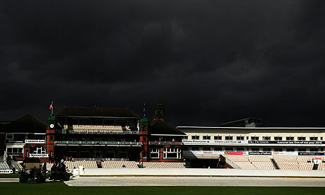 The scene at Old Trafford today. As dark a daytime sky as you've ever seen?
