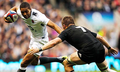 Delon Armitage playing for England against New Zealand