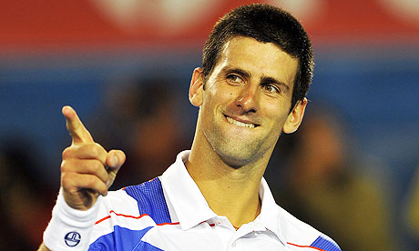 novak djokovic hair. Novak Djokovic celebrates his