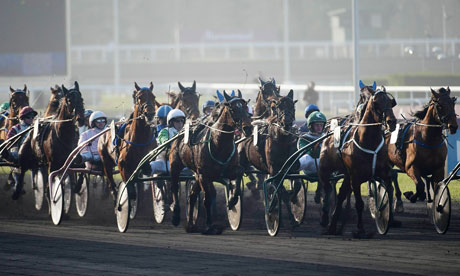 Jockeys compete in the 90th Prix d'Ameri