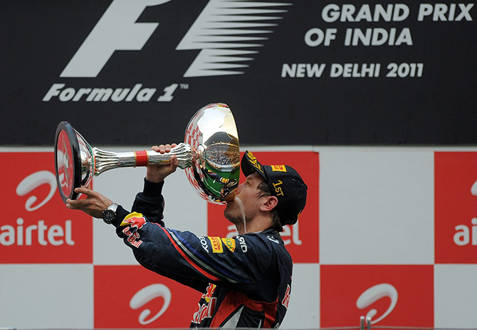 Indian Grand Prix: Vettel toasts his victory